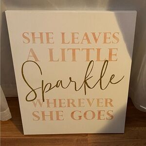 She Leaves A Little Sparkle Wherever She Goes Canvas Wall Art
